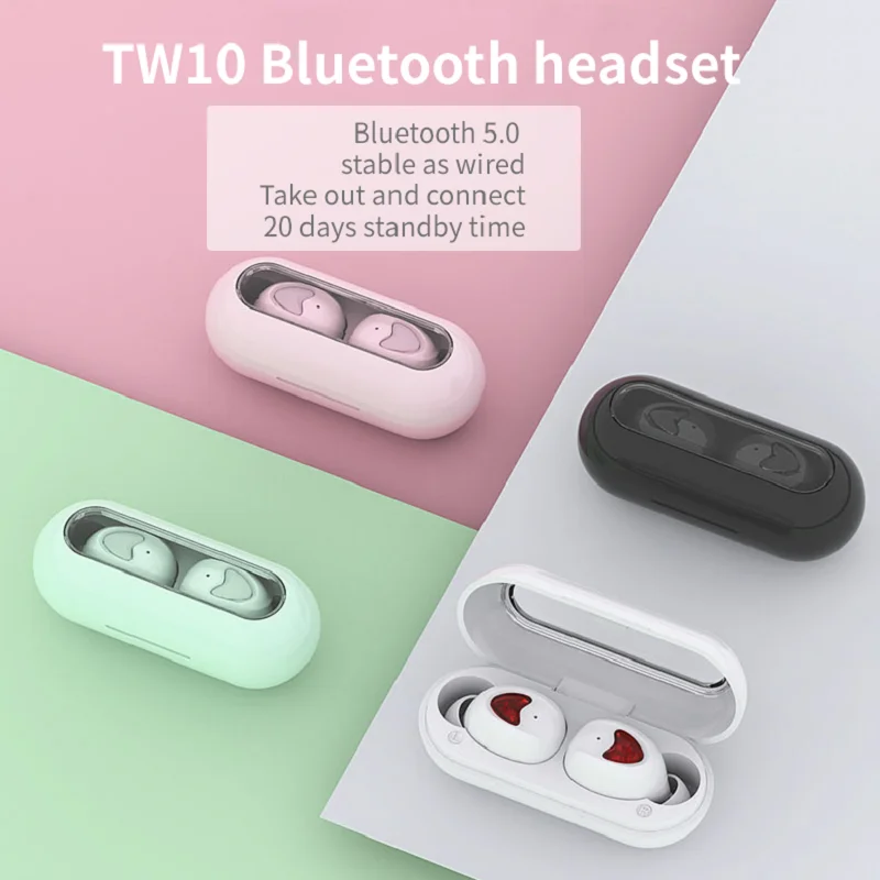 [В наличии] TW10 настоящие беспроводные наушники TWS Bluetooth Hifi bluetooth стерео гарнитуры