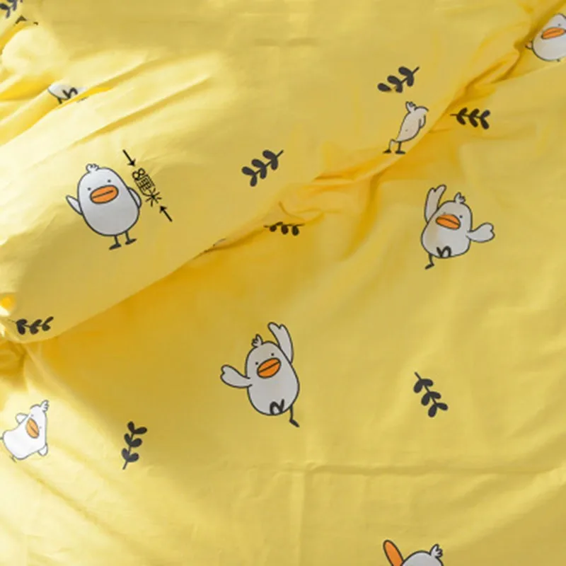 Ткань из 100% хлопка длинноволокнистая с рисунком утки для детского сада T1152 | Дом и