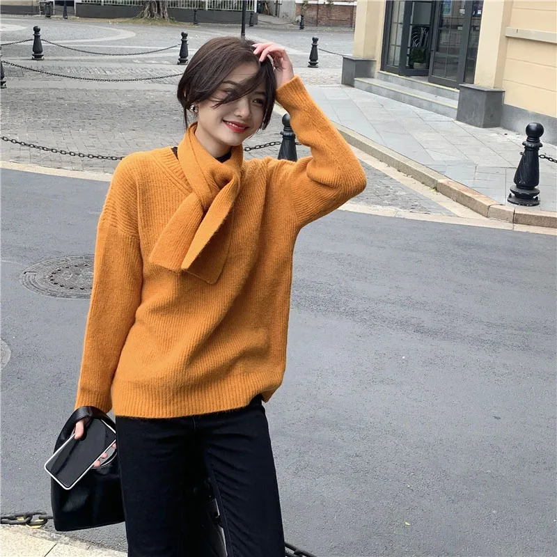 

2021 Autumn Winter Cashmere Basic Warm Sweater Knit Pullovers Women Female Solid Thick Leisure O-Neck Sweater Knit Jumpers Tops