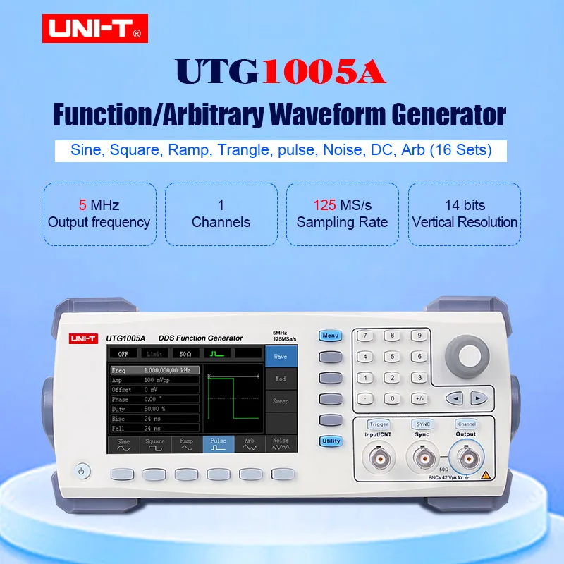 

UNI-T UTG1005A Signal Generators function/arbitrary waveform generator/single channel/5MHz channel bandwidth/125MS/s with USB