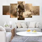 Картина на холсте с изображением воина поля боя оружие солдата, 5 шт., настенные художественные обои, плакат, печать, декор для гостиной, произведение искусства