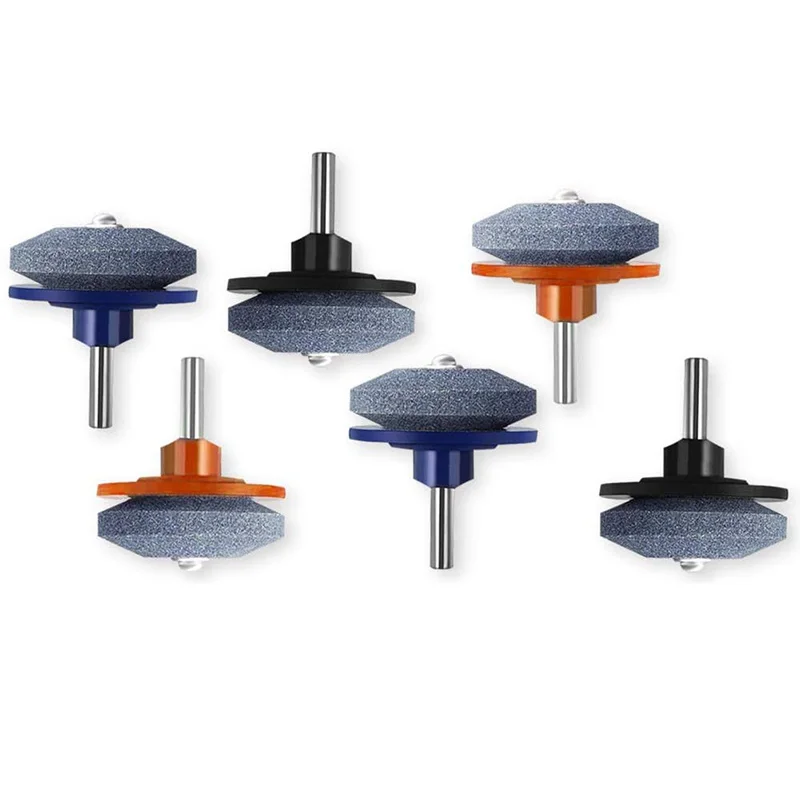 

6 Pack Lawn Mower Blade Sharpener For Power Drill Hand Drill Universal Fit Sharpening Stone For Weed Eater Mower Tools