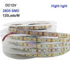 5 млот DC12V высокая яркость 120 светодиодный sm светодиодный ленты SMD 2835 IP20 теплый белыйсинийлед-синийрозовыйсинийзолотисто-желтый Гибкая лампа лента