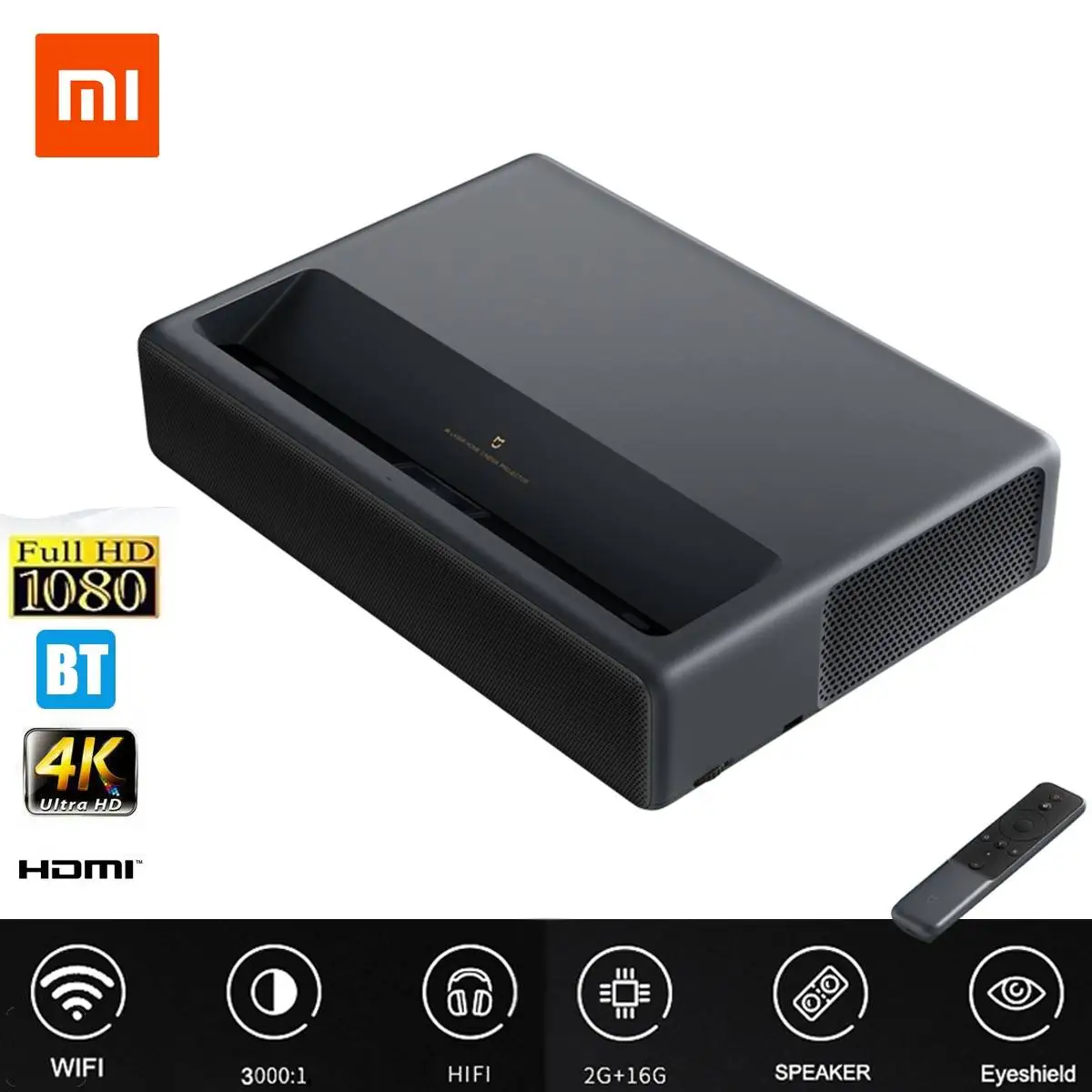 Xiaomi Mijia лазерный проектор TV Full HD 4K 2 Гб оперативной памяти 16 встроенной MIUI ТВ HDR