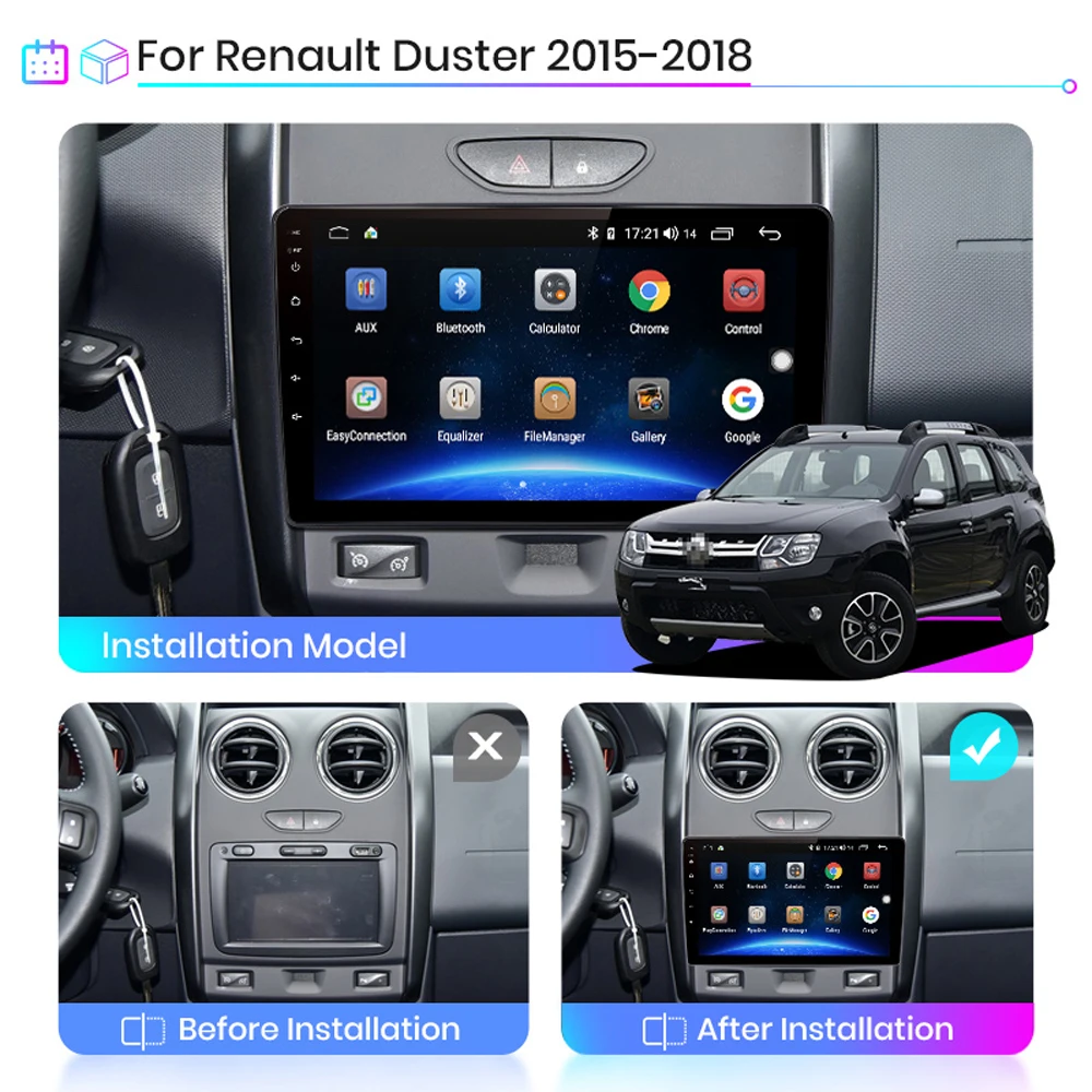 Для Renault Duster 2014 - 2017 2 DIN Автомобильный Радио Мультимедийный видео плеер навигация