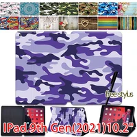 tablet case for funda ipad 10 2 inch 9th generation 2021 pu leather stand full protective cover free stylus