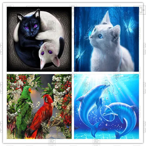 

Алмазная 5D картина «сделай сам», Круглый Набор для вышивки крестиком с изображением животных, кошки, для гостиной