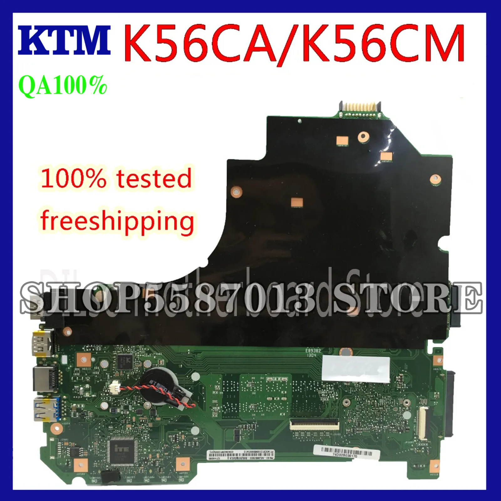 

KEFU K56CA For ASUS S550CA K56CM K56CA Laptop Motherboard I3-3217U CPU GM K56CA Motherboard with original Test