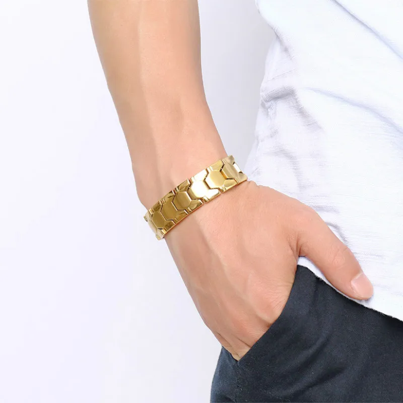 Магнитные браслеты для здоровья мужские ювелирные изделия из титановой стали