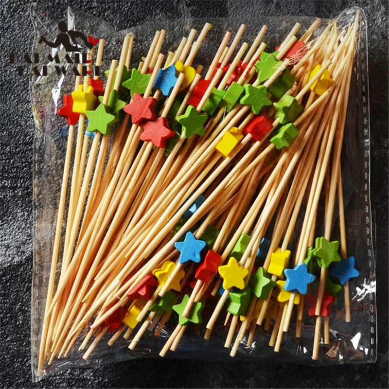 

50/100Pcs 9/12cm Disposable Bamboo Fork Twisted Party Buffet Fruit Desserts Pick Food Cocktail Sandwich Fork Bar Tool