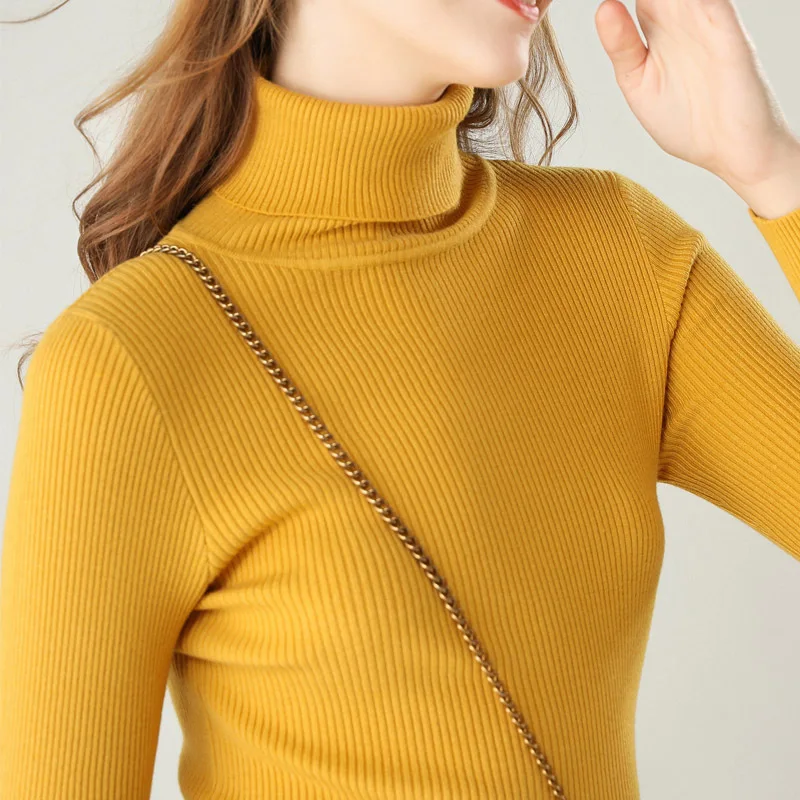 Sherhure 2019 Women Turtle Neck Autumn Sweater Long Sleeve Knitted Slim Fit And Pullovers Pull Femme Tricot | Женская одежда