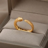 gothic retro snake rings for women stainless steel gold color ring 2022 trend fashion man aesthetic jewelry gift anillos mujer