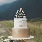 Горный деревенский Топпер для свадебного торта, тема наше приключение начинается Топпер для торта в деревянном или золотом зеркале и блестящий для помолвки