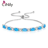 cinily fire opal sliding fine link bracelets with stone silver plated yellow rose gold color adjustable jewelry gifts woman