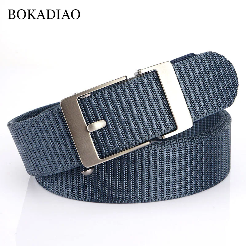 BOKADIAO Men&Women Nylon Belt Metal Automatic Buckle Canvas Belts Outdoor Sports Casual Jeans Waistband Army Military Male Strap