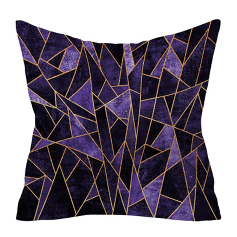 Наволочка 45*45 см золотистого и фиолетового цвета из мягкого полиэстера наволочка