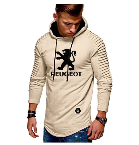 

2020 Hoodies Men for Peugeot Car Logo Print sportwear Slim Fit Pullovers Casual Hooded Fleece Sweatshirts Man Clothing V