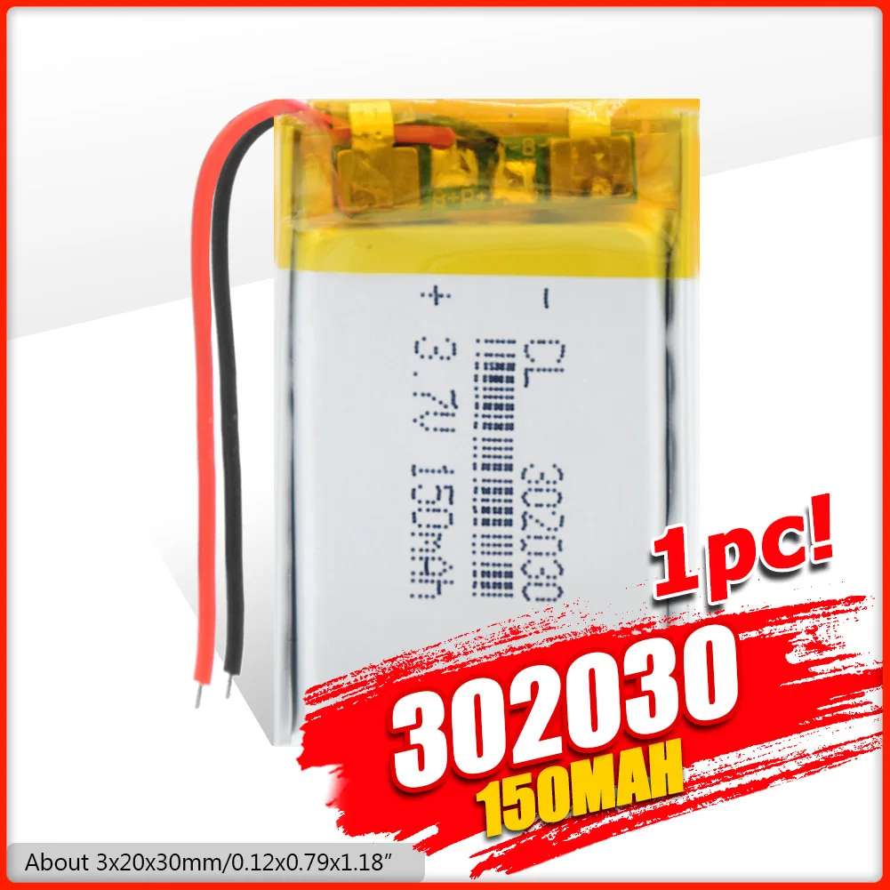 Литий-полимерный аккумулятор 3 7 в Lipo 302030 150 мАч для наушников MP3 смарт-браслетов