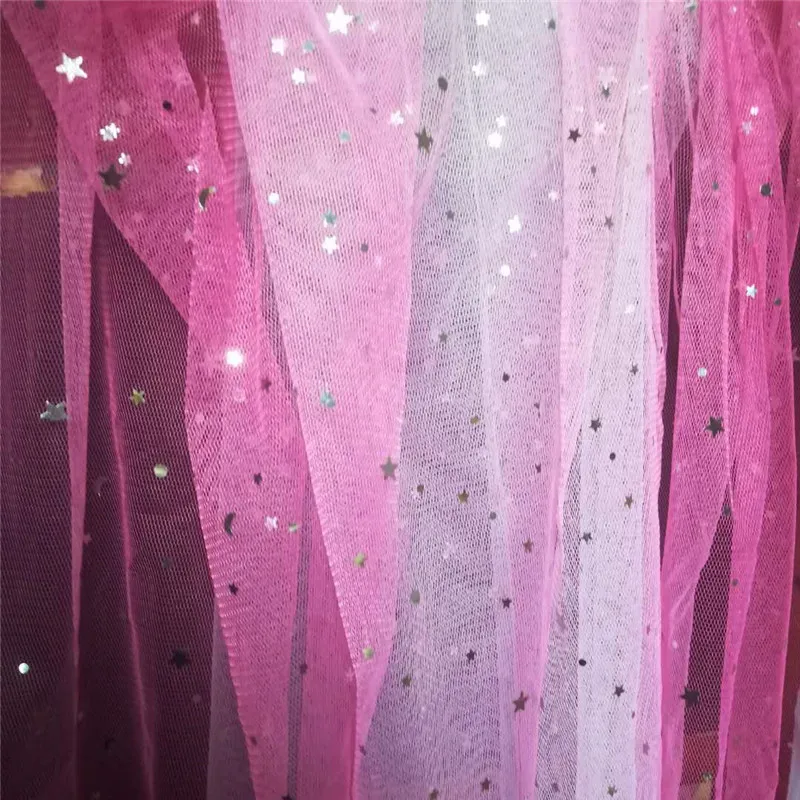 1 м радужной градиентной расцветки Два вида С изображением луны и звезд тюль