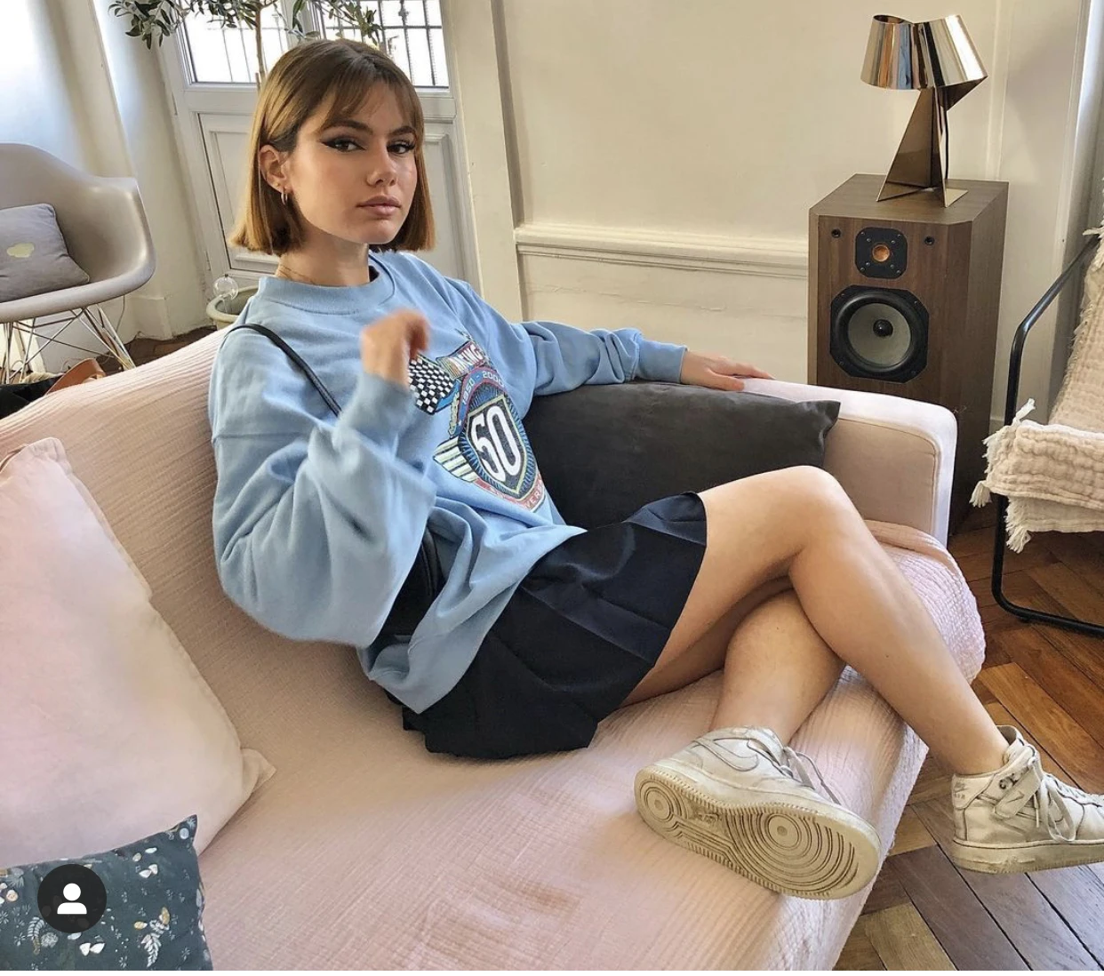 

Sky Blue Vintage Racing Letter Printed Sweatshirt Women Teens Girls Thick Warm Winter Tops Oversized Casual Brand Design Fashion