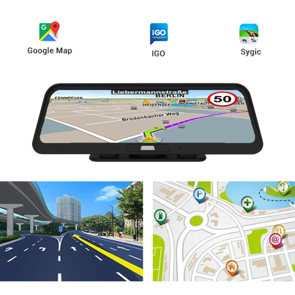 Yaojun Q98 Приборная панель автомобиля Dvr камера Android OS 4G с gps навигацией Авто
