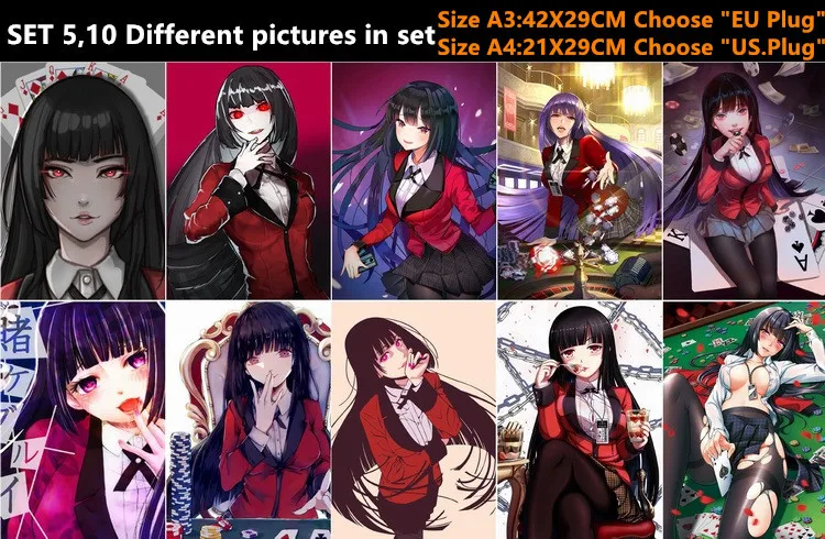 10 шт./лот аниме постер Kakegurui наклейка открытка игрушка Yumeko Jabami Mary Ryouta Kirari Midari Runa