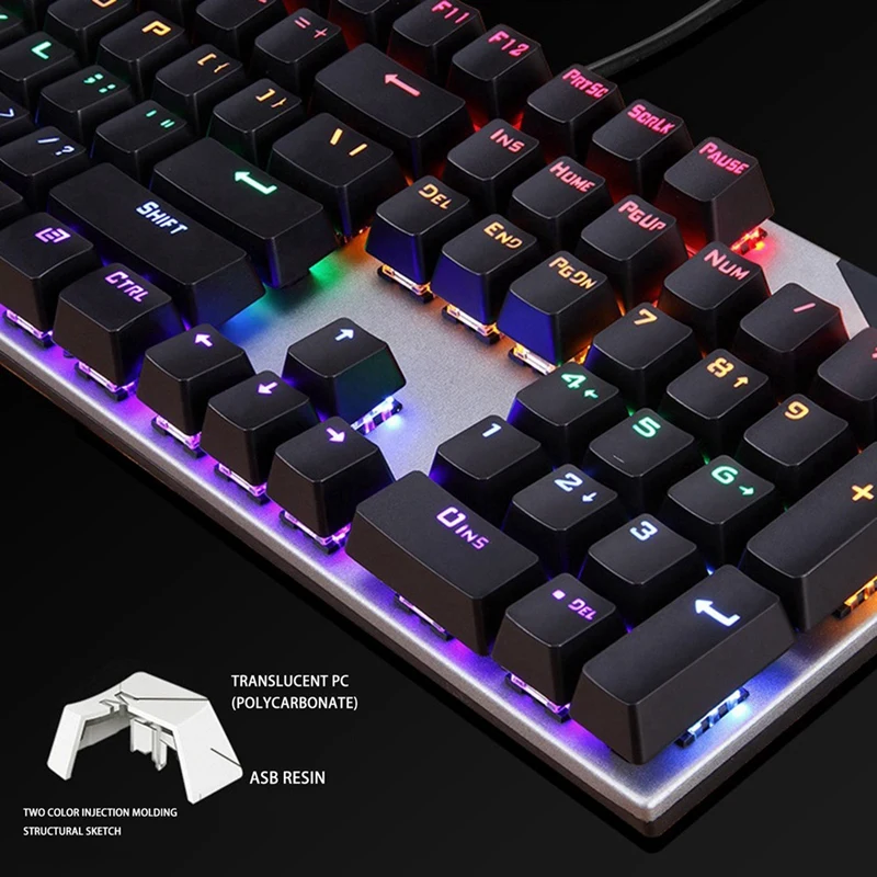 

Green Axis Mechanical Keyboard Dust-Proof Full-Key No Punch Real Mechanical Keyboard for Fussiness Games