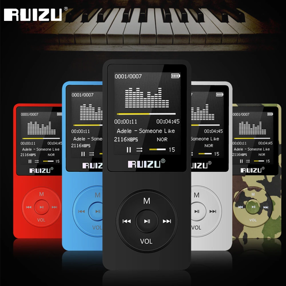 

RUIZU X02 MP3 Player 4GB/8GB/16GB Lossless Sound Music Players Ultrathin Mini Walkman With FM Radio E-book Recording TF Card