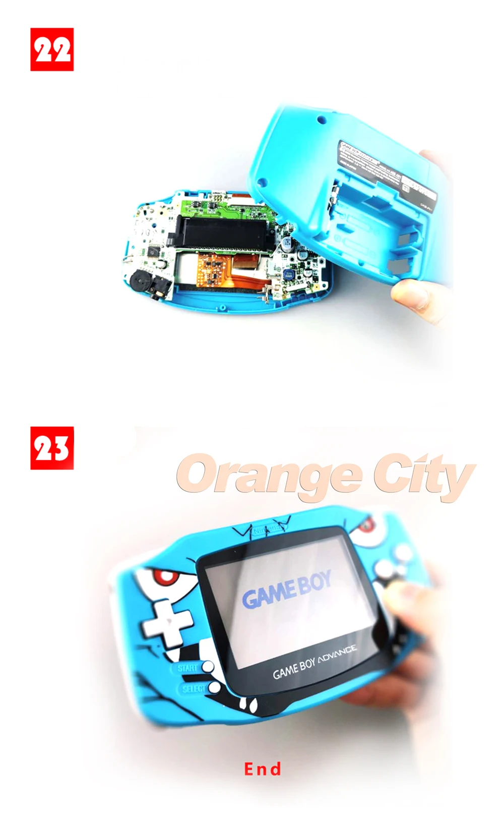 Игровая приставка GBA lcd V2, сменные комплекты для ЖК-экранов, 10 уровней высокой яркости, ips lcd V2