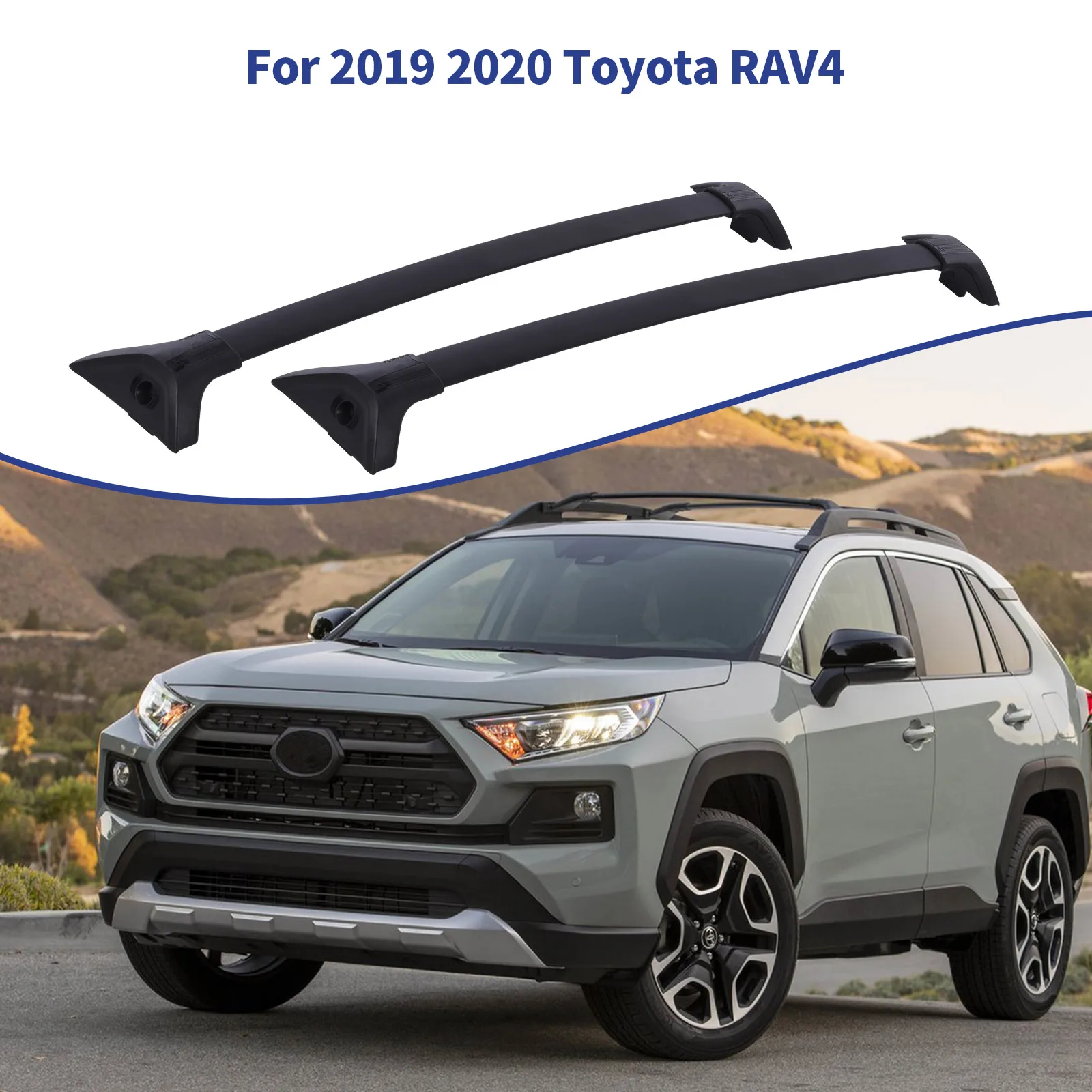 

Replacement for Toyota RAV4 2019 2020 2pcs Aluminum Roof Rack For Car Top Luggage Carrier Rails Roof Rack Crossbar