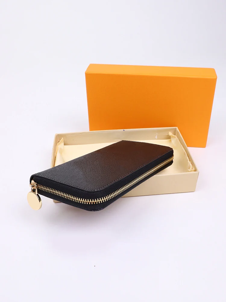 

Luxury Brand-name Card bag New Retro Ladies Wallet Multifunctional Long Printed Wallet Large Capacity Zipper Mobile Wallet