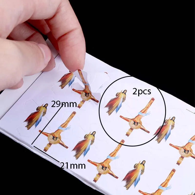 120 шт./Иисус крест, картина на религиозную католику, христианская наклейка, печатная наклейка, декоративная наклейка 21x29 мм