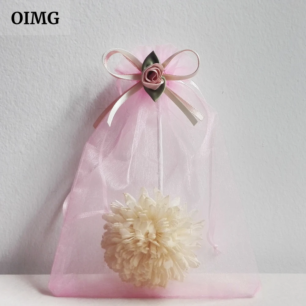 

7x9 Drawsting Bags Storage Organza Light Pink Jewelry Candy Bag Mesh Gift Pouches Colorful Container Wedding Favors Bags 1pcs