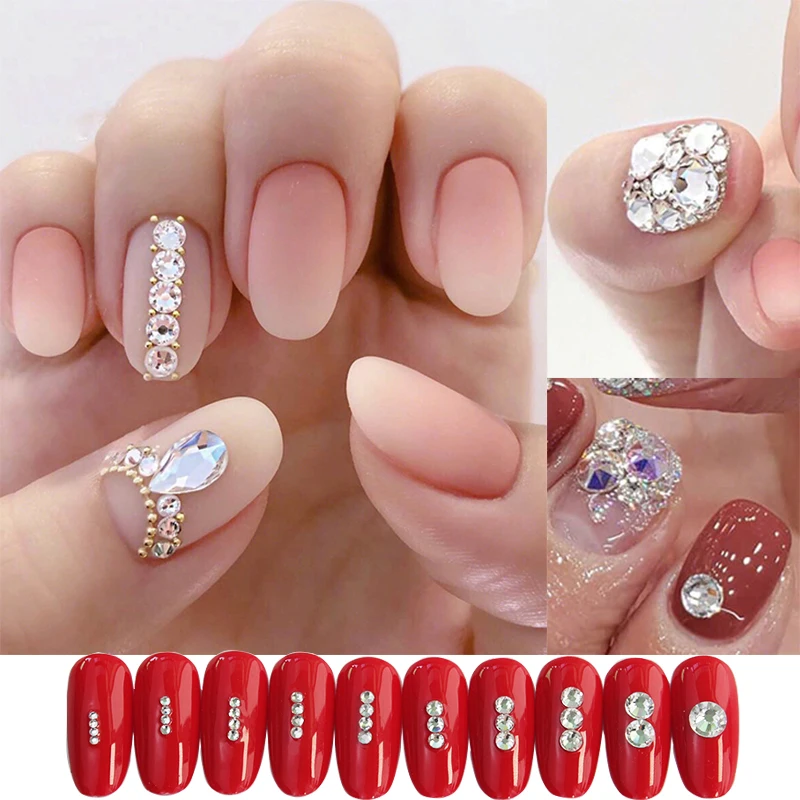 Стразы для дизайна ногтей 100 шт./лот белый кристалл прозрачная плоская задняя