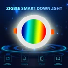 Tuya Zigbee 3,0 WiFi умный Светодиодный точечный светильник 3,54 дюйма RGBCW 710 Вт светодиодные утопленный потолочный светильник голос Управление работать с Alexa Google Home