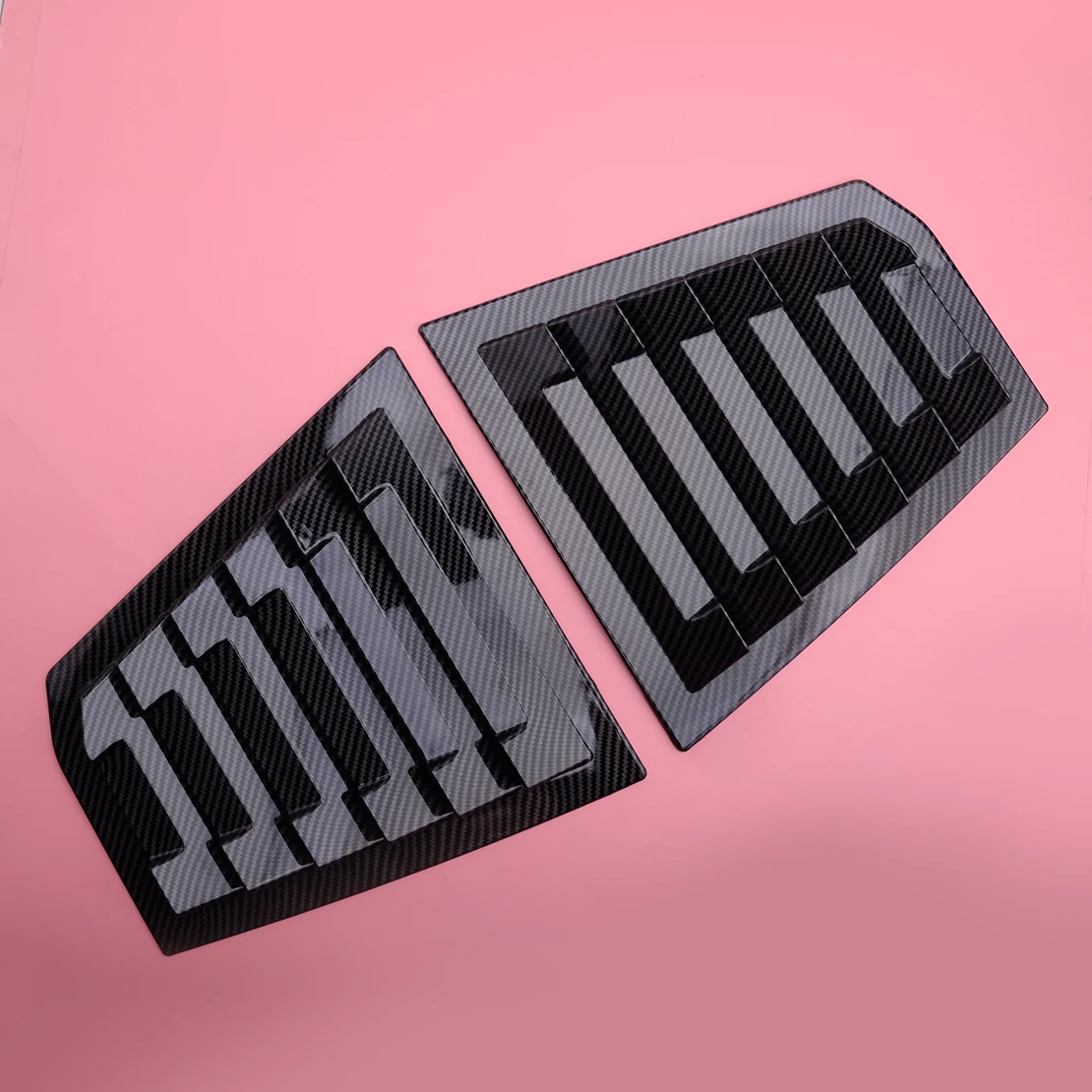 ABS черный углеродное волокно текстура боковое окно жалюзи крышка затвора отделка
