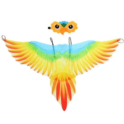 

Kids Boys Girls Parrot Wing Mask Bird Costume Dance Stage Performance Child Party Gift Mask Cartoon Character Toys for Role Play