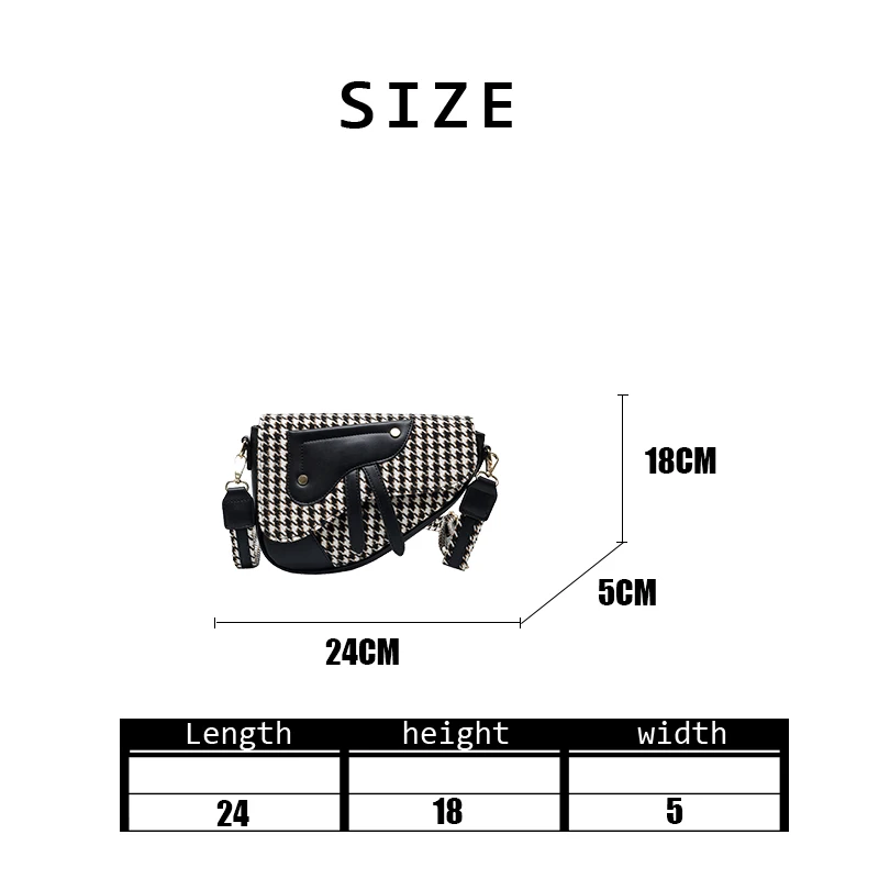 

Women Wool Saddle Bag 2020 Autumn Winter New Fashion Style Vintage Luxury PU Leather Simple Design Casual Single Shoulder Bag