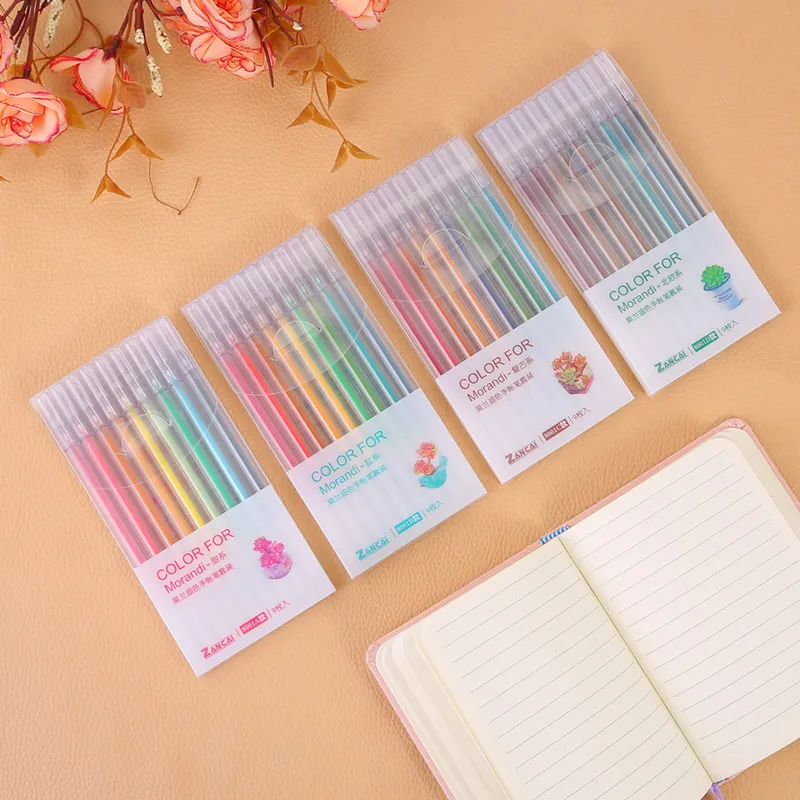 

9 pcs/set Colorful Ink Gel Pen Cute 0.5mm 9 colors Drawing Pens Set School writing Supplies Promotional Gift