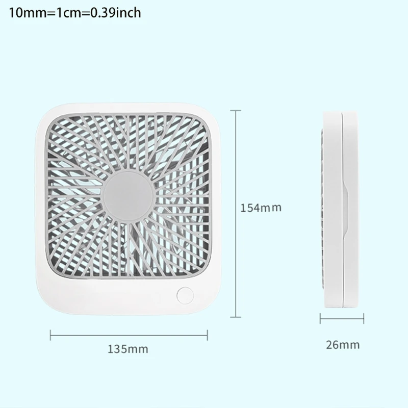 

1400mAh Adjustable Angle USB Mini Table Fan, Desk Fan with Strong Wind