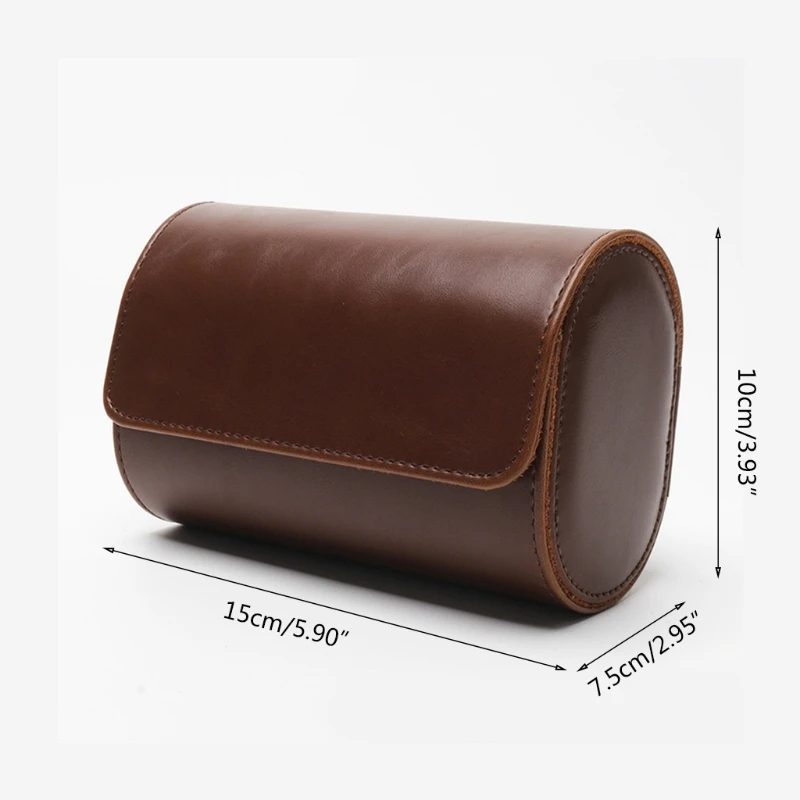 

Soft Watch Case Watch Roll Organizer Detachable Cushion Fixed with Buckle 2 Slot Storage Box for Wristwatch Jewelry