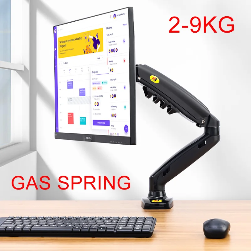 NB F80 Desktop17-2" ЖК-светодиодный держатель для монитора, газовая пружина с полным движением, газовая стойка Flexi tv Mount Loading 2-9kgs
