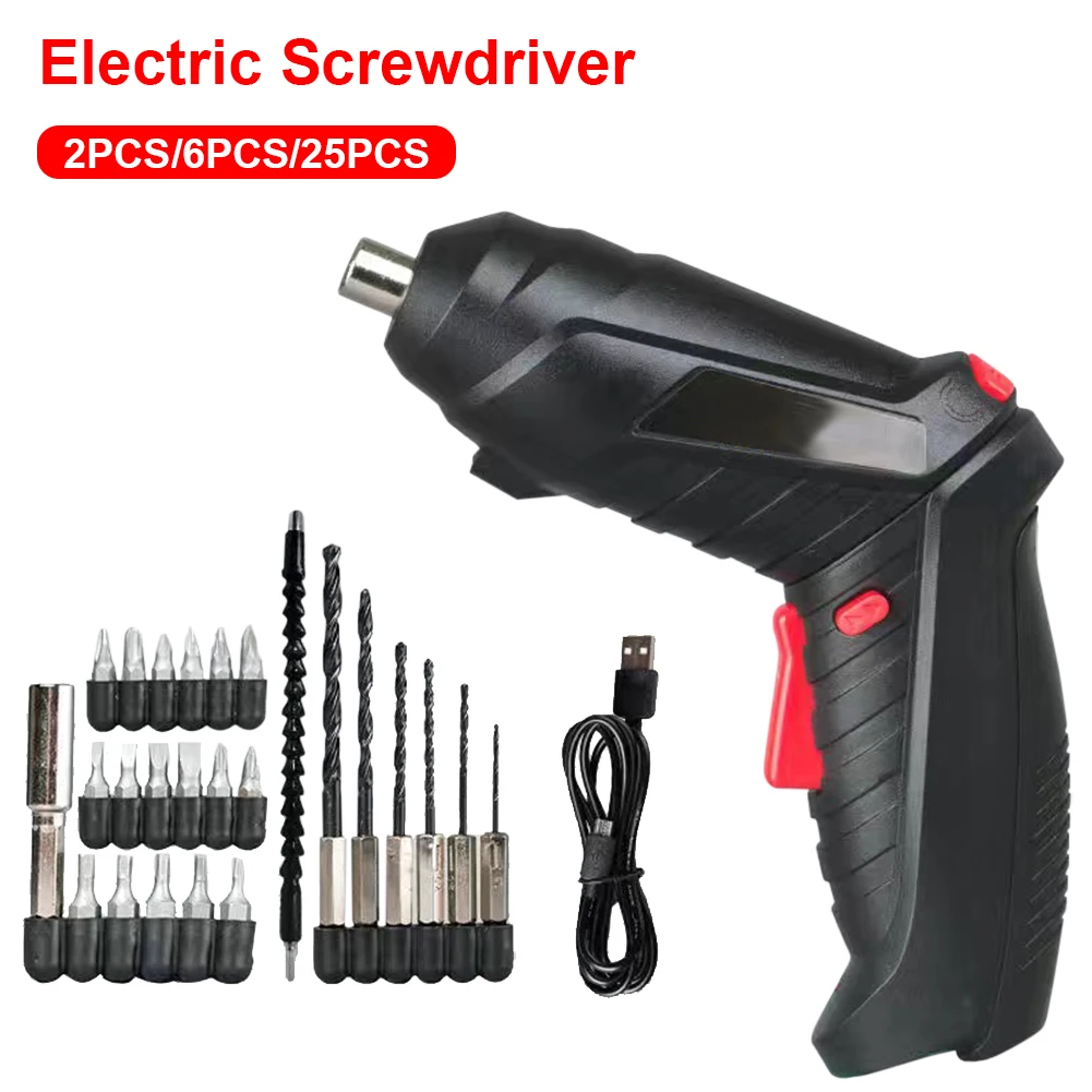 

Electric Screwdriver Cordless Electric Drill Screwdriver Set Maximum Screw Diameter ABS Material Portable Repair Tool with Bits