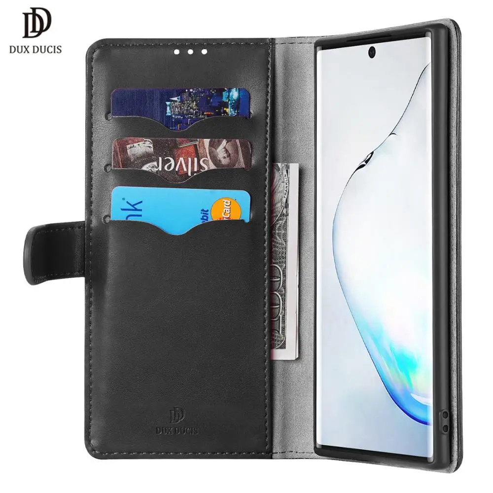 DUX DUCIS кожаный флип чехол с флокировкой для samsung Galaxy Note 10 кошелек Магнитный