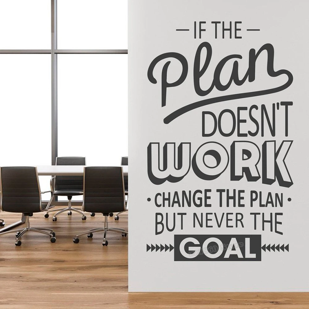 Наклейка на стену If the Plan Офисная Настенная с цитатами декор для офиса