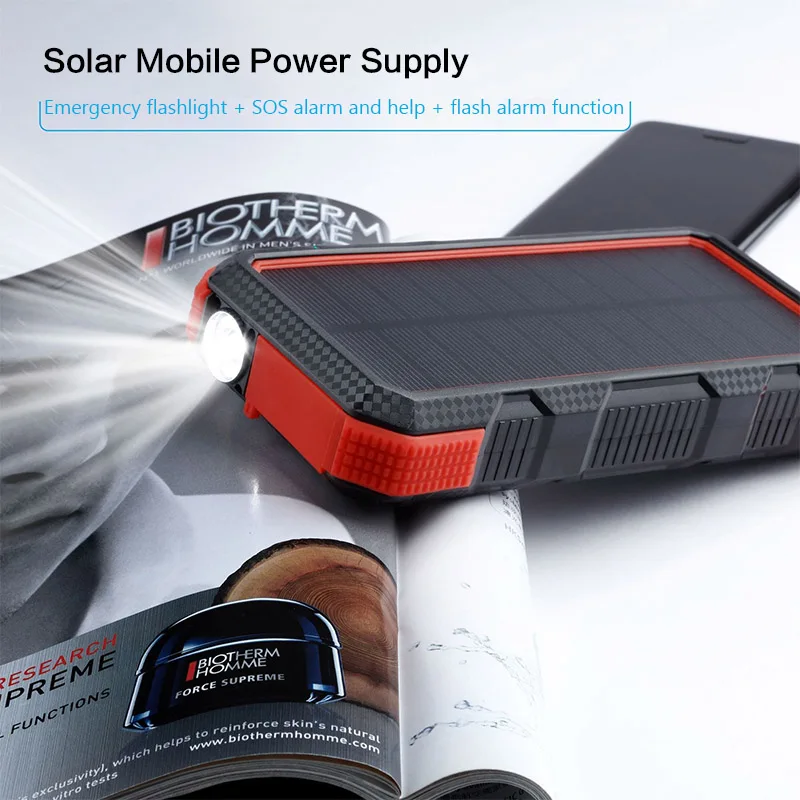 24000mAh Солнечная батарея Тип C PD Быстрая зарядка + быстрая 3 0 USB внешний аккумулятор