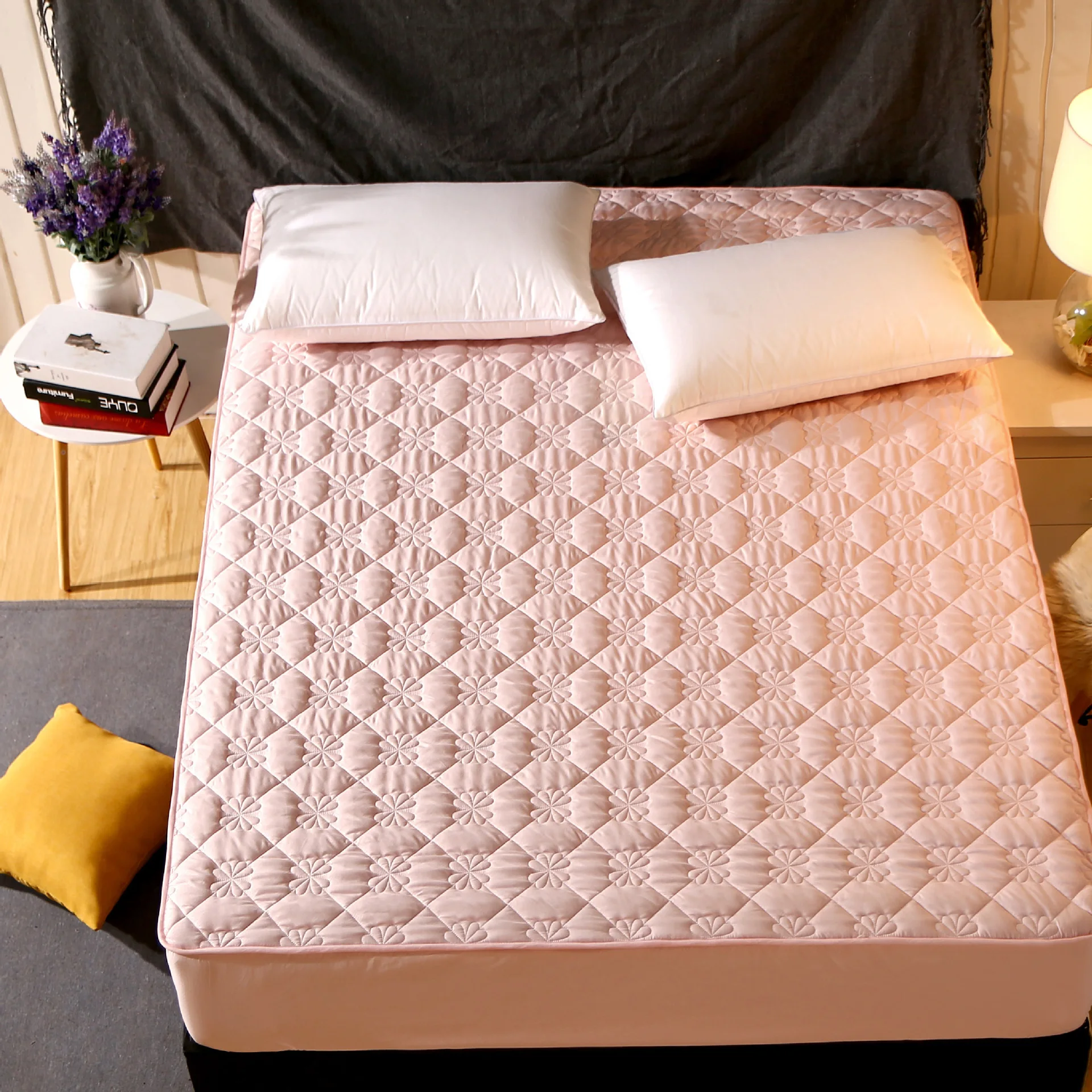 Pink 10 Новинка 200*220*25 см гипоаллергенный стеганый наматрасник для кровати, наматрасник, мягкий наматрасник, моющийся матрас, протектор матраса - Цвет: Pink 10