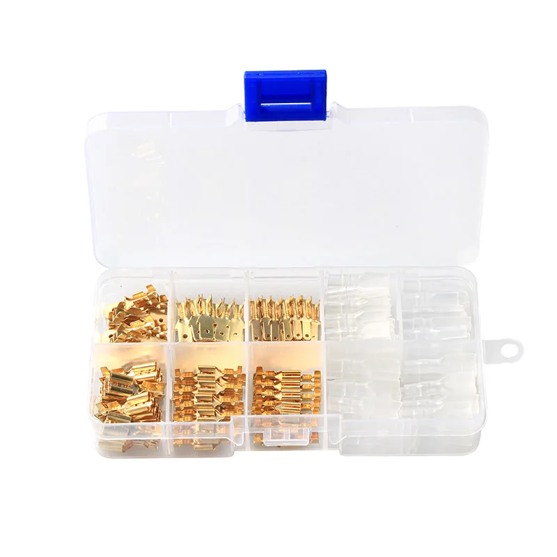 120/180/270Pcs Insulated Electrical Wire Crimp Terminals Set 2.8/4.8/6.3mm Spade Connectors Assortment Kit with Box | Обустройство