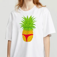2021 summer pineapple printed t shirt women harajuku ullzang casual loose short sleeve o neck tops tees camisetas mujer