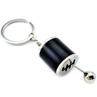 black mini car shift knob manual gear stick shifter metal key ring key chain mini gifts car styling decor interior accessories